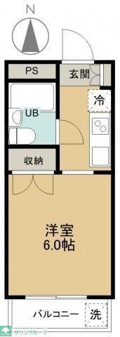 グランドール東所沢(1K/4階)の間取り写真