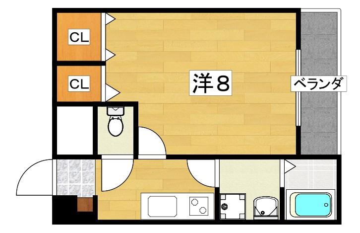 ドムス寝屋川(1K/2階)の間取り写真