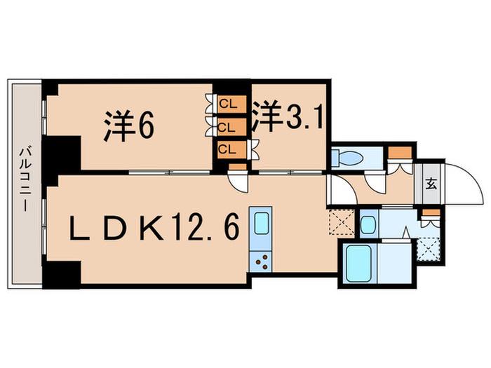 クレストコート目白新坂レジデンス(2LDK/4階)の間取り写真