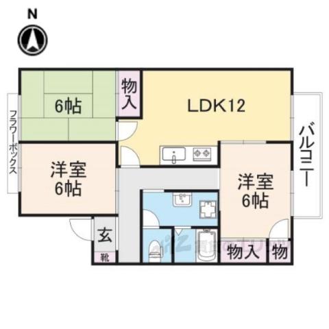 リバーシャトルABC(3LDK/2階)の間取り写真