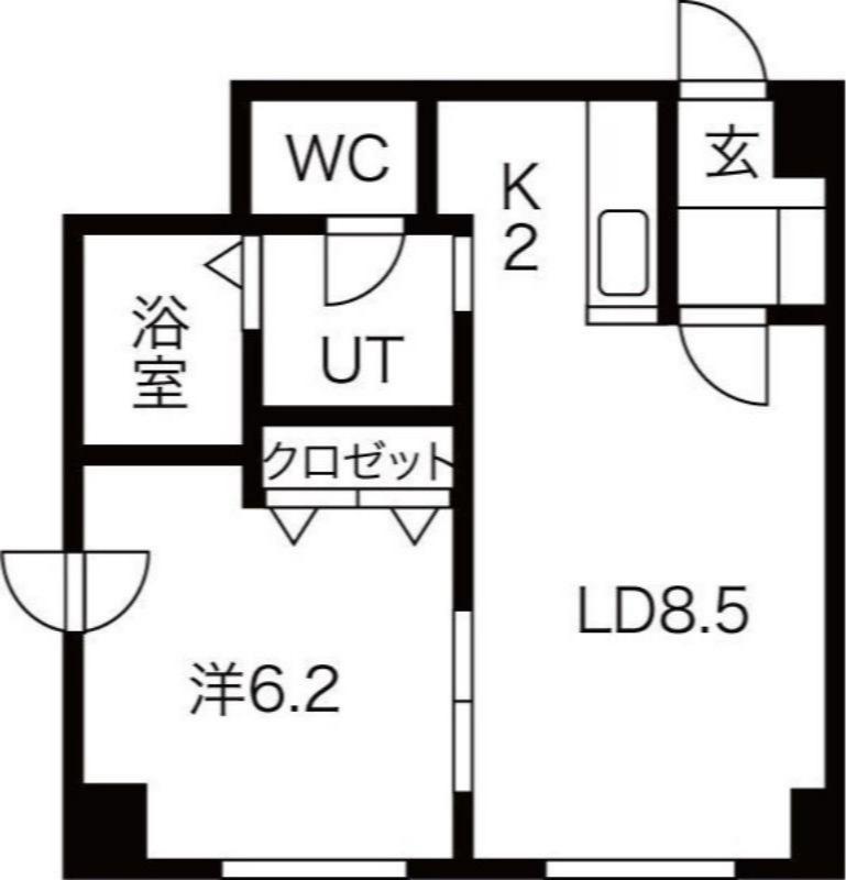 エテルナ N9(1LDK/5階)の間取り写真