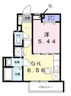 フェリシオフリーデ(1DK/1階)の間取り写真