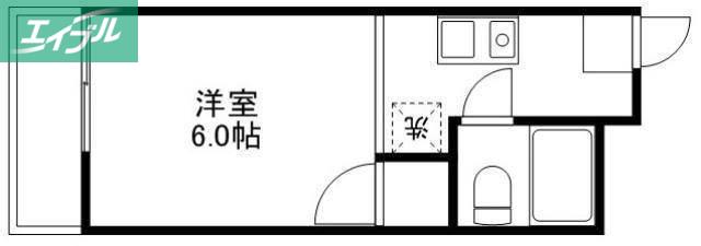 ビューラー赤坂(1K/2階)の間取り写真