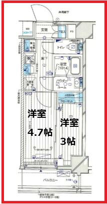ジェノヴィア小村井(2K/2階)の間取り写真