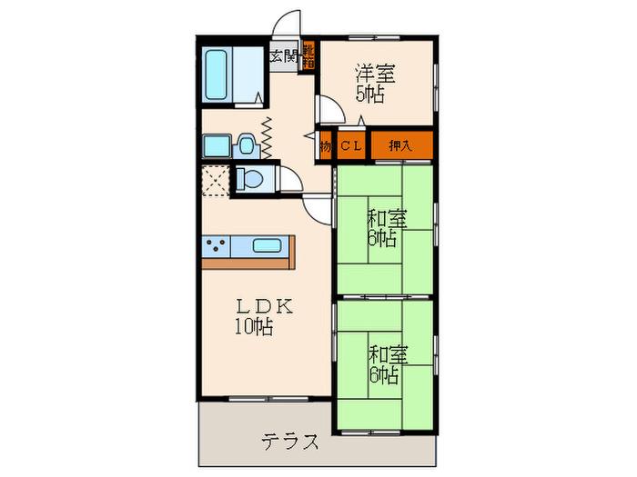 リバージュ下鴨(3LDK/1階)の間取り写真