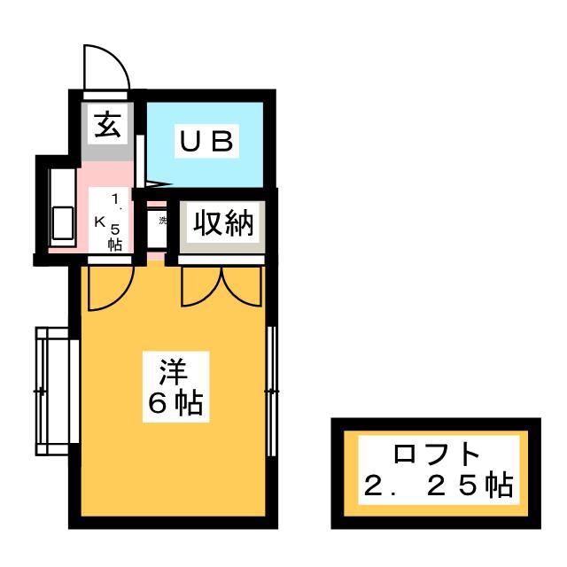 クレセント東元町(1K/1階)の間取り写真