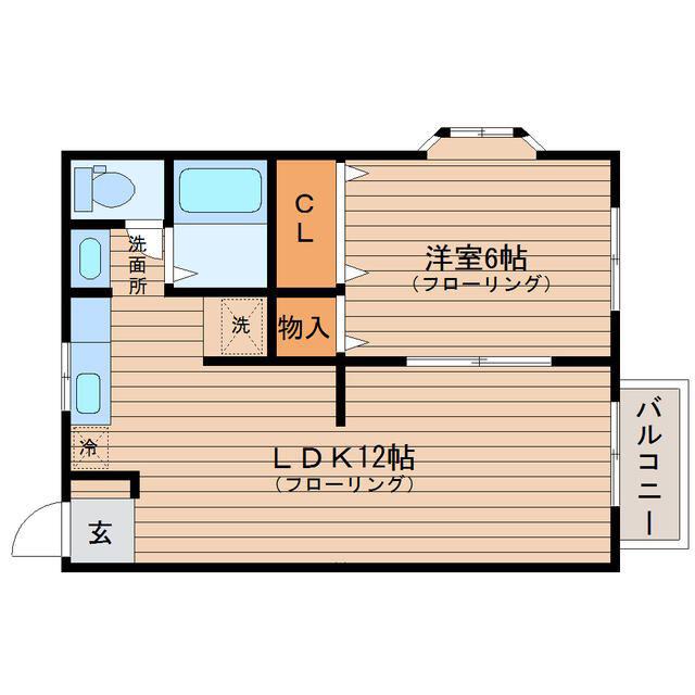 グランデュールA-Ⅰ(1LDK/2階)の間取り写真