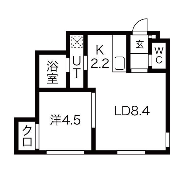 パーマネント アーク ブレス(1LDK/3階)の間取り写真