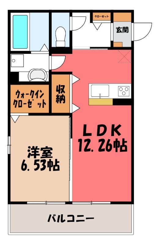 クロッシア三河町(1LDK/3階)の間取り写真