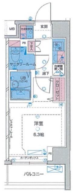 ジェノヴィア京成立石IIIスカイガーデン(1K/6階)の間取り写真