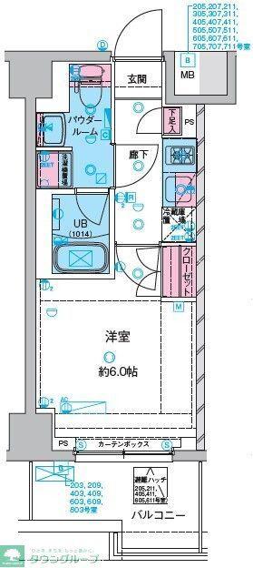 GENOVIA川口元郷 603(1K/6階)の間取り写真