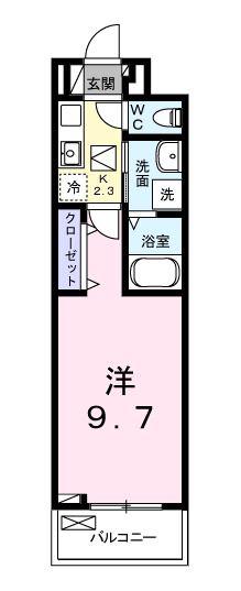 エポック(1K/1階)の間取り写真