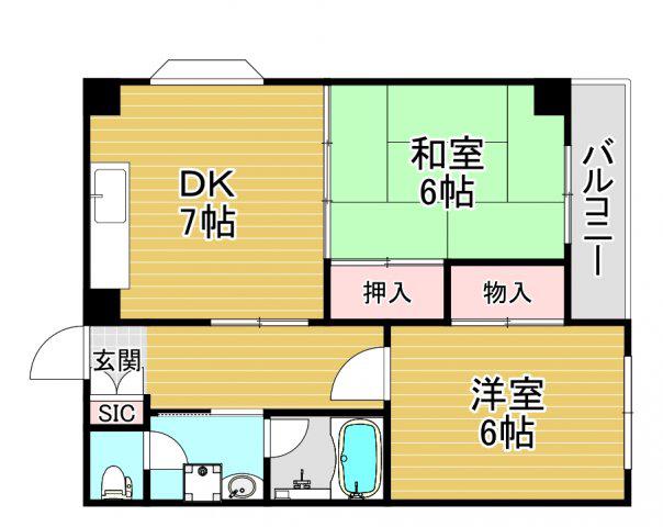 3Mハウス(1DK/4階)の間取り写真