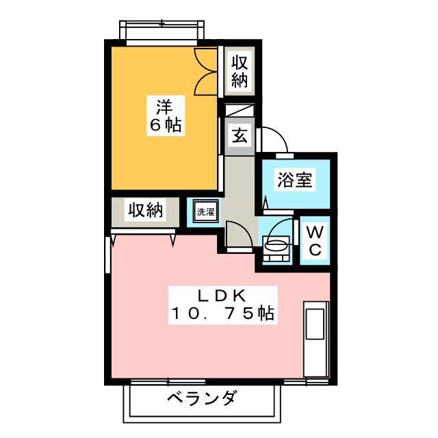フランドール(1LDK/3階)の間取り写真