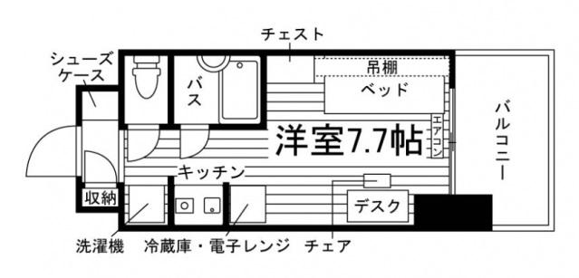 ユニエトワール九大学研都市(ワンルーム/5階)の間取り写真
