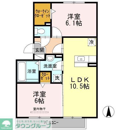 ファミール上石川(2LDK/2階)の間取り写真