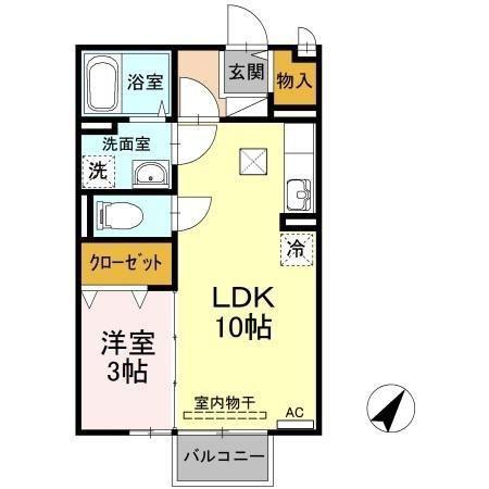 セジュール浅江(1LDK/1階)の間取り写真