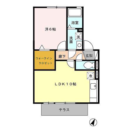 コンフィデンスK.S(1LDK/1階)の間取り写真