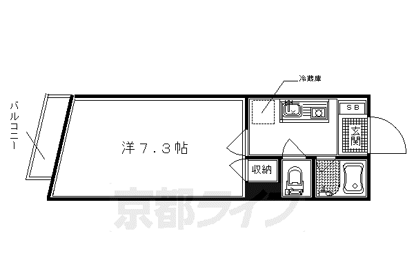 ベレーザ北野(1K/3階)の間取り写真
