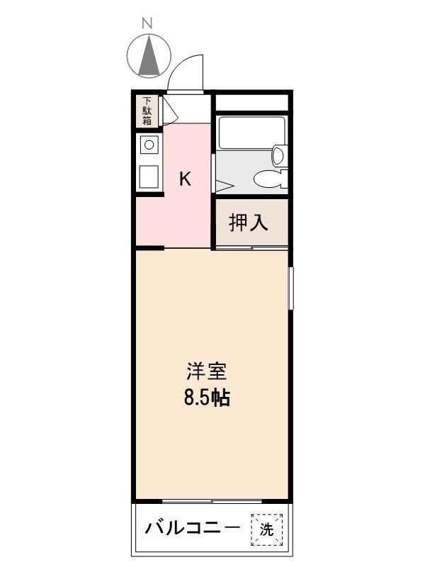 舞鳳夢勘遂(1K/3階)の間取り写真