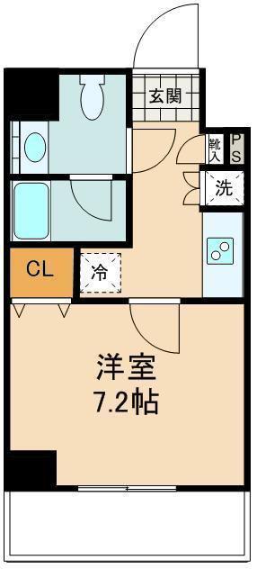 メイクスデザイン門前仲町(1K/6階)の間取り写真