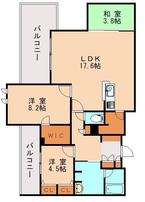 SHAMAISON AMBER026(3LDK/4階)の間取り写真