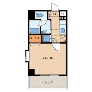 ウエスト VILLAGE西公園(1K/6階)の間取り写真
