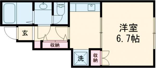 サンフォルテ三木西(1K/1階)の間取り写真