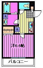 ジーメゾン加茂宮(1K/3階)の間取り写真