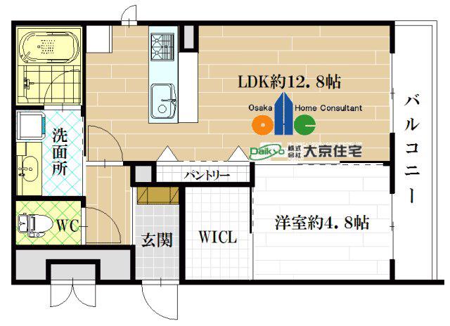GREENAGE(1LDK/2階)の間取り写真