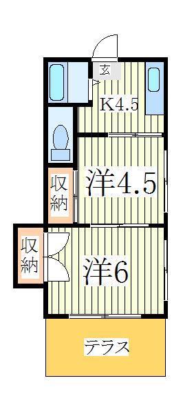 ハウス新柏(2K/1階)の間取り写真