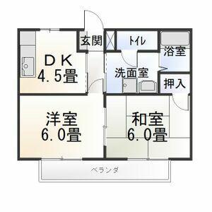 グランデージ吉見(2DK/2階)の間取り写真