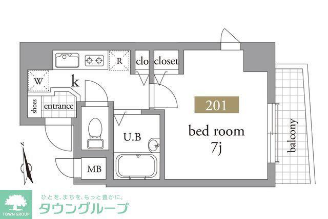 T-RISE(1K/2階)の間取り写真