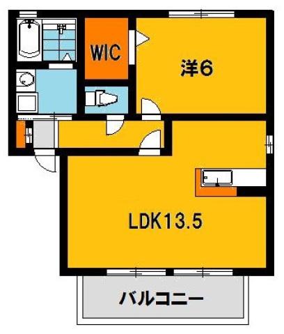 クレセントA(1LDK/1階)の間取り写真