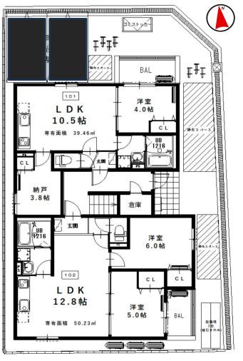 D PORTA MODERNO(1SLDK/3階)の間取り写真