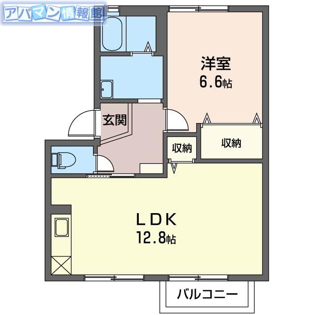 サンパティーク(1LDK/2階)の間取り写真