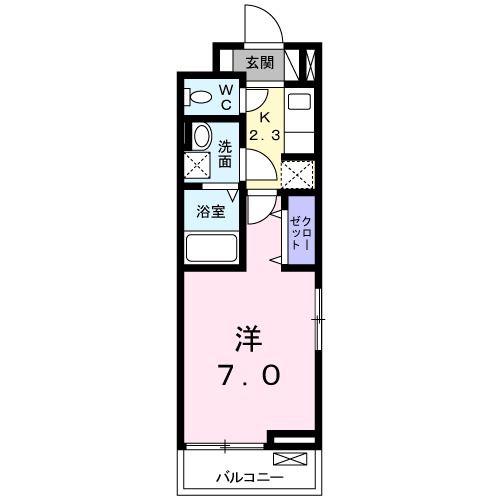 ブリーズ セイバリー(1K/2階)の間取り写真