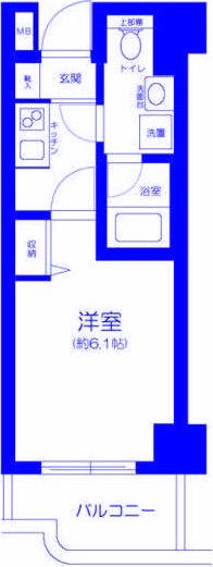 グリフィン横浜・東白楽弐番館(1K/9階)の間取り写真