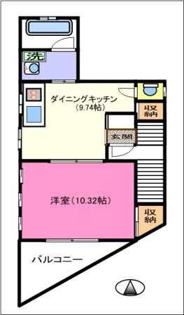 プランドール(1LDK/2階)の間取り写真