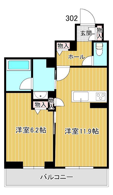 メゾン ド ファベル(1LDK/3階)の間取り写真