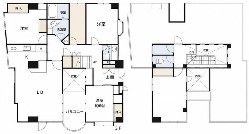 アビタシオンーケイ(4SLDK/3階)の間取り写真