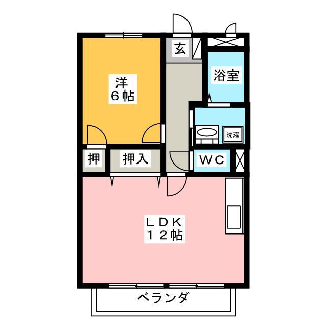 サンサン大池(1LDK/2階)の間取り写真