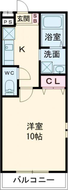 フジパレス忍ケ丘II番館(1K/2階)の間取り写真