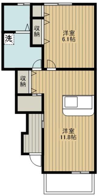 MORGENROTE南沢B(1LDK/1階)の間取り写真