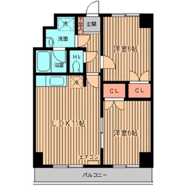 サンプレイス早宮(2LDK/6階)の間取り写真