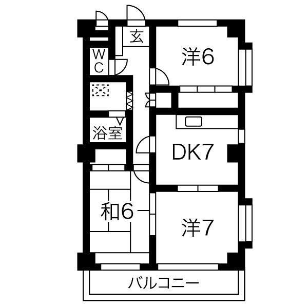 アサノハイツ(3DK/2階)の間取り写真