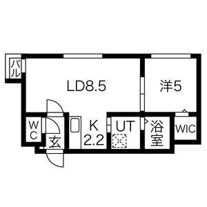 モントレゾール発寒(1LDK/3階)の間取り写真
