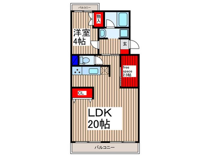 ハルニレ(1LDK/3階)の間取り写真