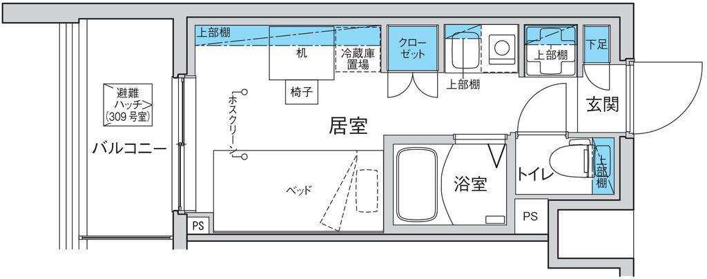 キャンパスヴィレッジ赤塚新町(ワンルーム/4階)の間取り写真