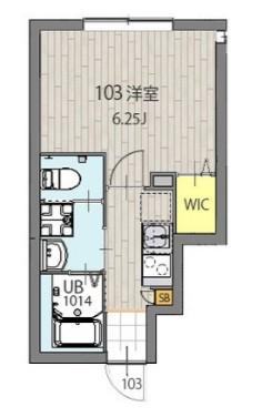 ミハス新宿富久町(1K/1階)の間取り写真